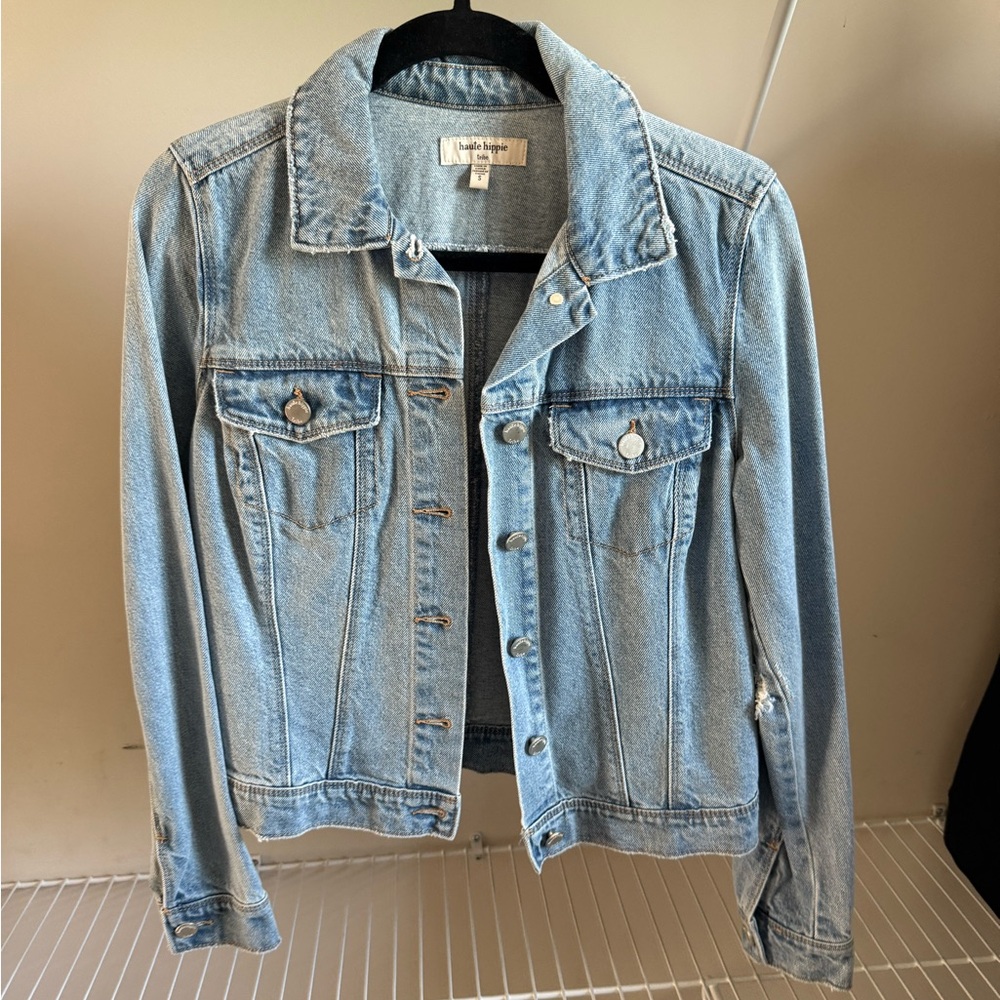 Haute Hippie Blue Jean Jacket Cropped Vintage Style